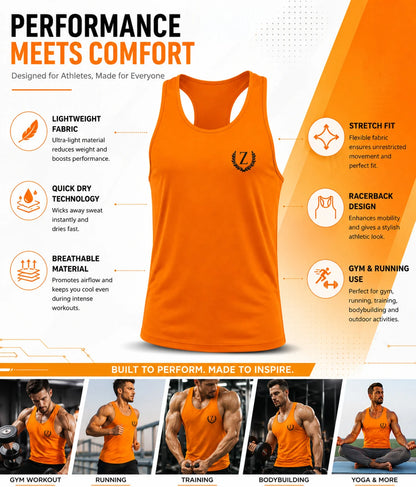 ZIDELLO Men's Gym Sando & Workout Vest
